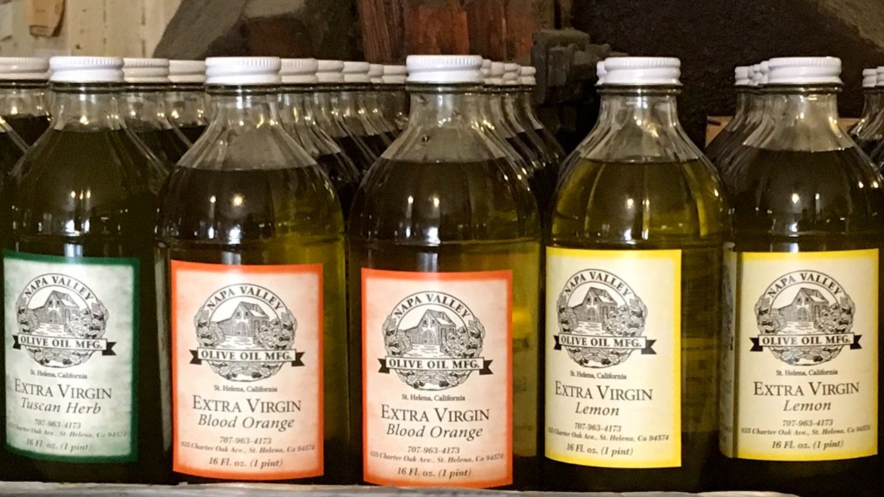 Napa Valley Olive Oil Manufacturing Company has a large selection of flavored olive oils.