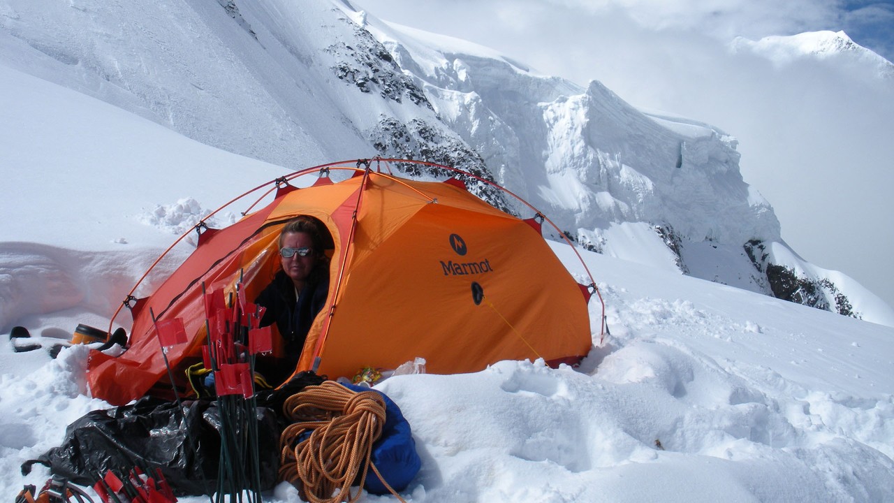 Tonya Clement experiences tent life at 20,000 feet on a glacier in the Nepal Himalaya. 